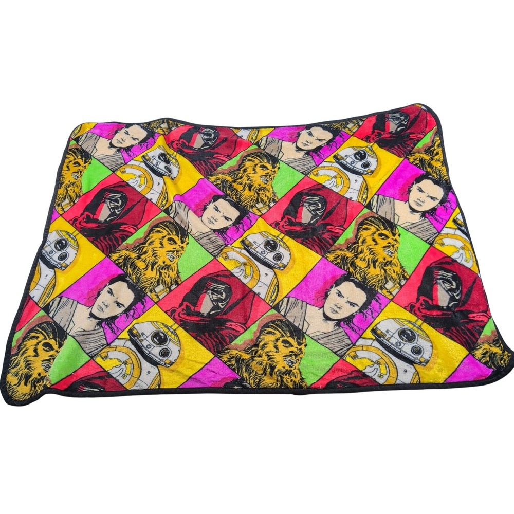 Star Wars Fleece Blanket Multi Pop Art Rey Kylo Ren BB8 Plush Throw
